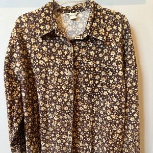 J.Crew vintage corduroy ribbed button down women’s size L